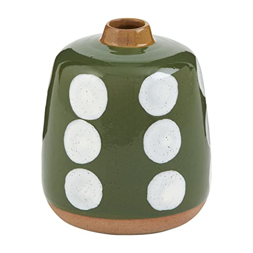 Mud Pie Floral Dot Bud Vase, Small, 4.25" x 3.50"