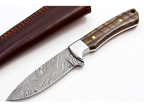 BnB Knives Buck n Bear Custom Handmade Fixed Blade Damascus Drop Point Utility Hunter Knife