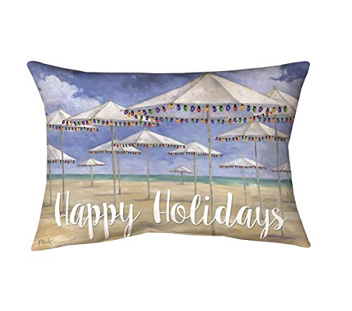 Manual SHLHBB Holiday Blanco Beach by P. Brent Climaweave Throw Pillow, 18 Inches x 13 Inches, Multicolor