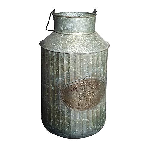 CTW Vintage Industrial Farmhouse Chic Flowers and Plants Can with Handle (Does Not Come with Flowers)