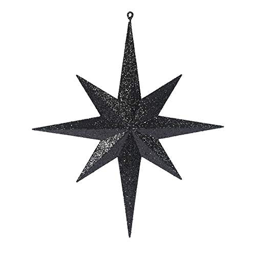 Vickerman M167517 Plastic Iridescent Glitter Bethlehem Star, 15.75", Black