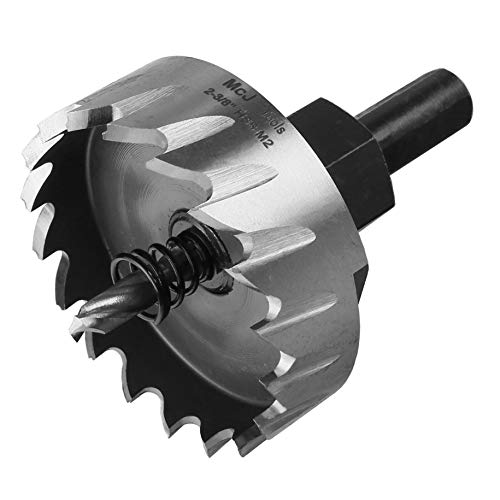 McJ Tools 2-3/8 Inch HSS M2 Drill Bit Hole Saw for Metal, Steel, Iron, Alloy, Ideal for Electricians, Plumbers, DIYs, Metal Professionals