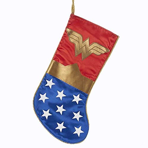 Kurt Adler Wonder Woman Logo Applique Christmas Stocking