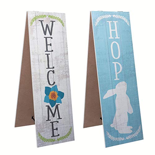 Valyria LLC Transpac A5515 MDF Easel Welcome and Hop Porch Decor, 31-inch Height