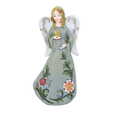 Roman Resin Angel Figurine, 7.5-inch Height, Tabletop Decoration (Butterfly)