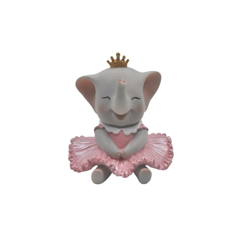 Comfy Hour 5" Cute Dancing Ballet Elephant Pink Dress Figurine, Wildlife Collection, Collectible Statue, Desktop Decoration, Girl&