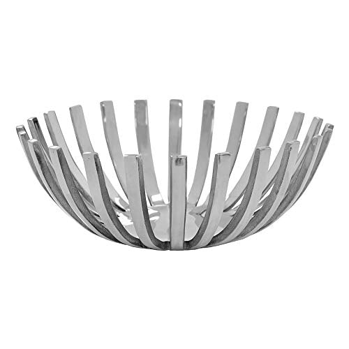 Modern Day Accents Barras Stainless Open Bowl, Silver (3537)