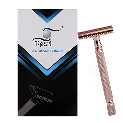 Pearl Shaving Close Comb Double Edge Safety Razor for Men - Reusable Eco Freindly DE Razor for Men| Classic And Traditional Men&