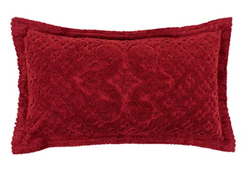 Better Trends Ashton Collection is Super Soft and Light Weight in Medallion Design 100 Pecent Cotton Tufted Unique Luxurious Machine Washable Tumble Dry, King Sham, Burgundy