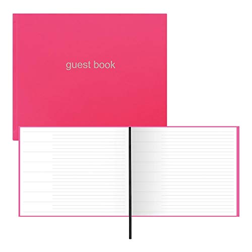 Rediform Letts Dazzle Quarto Guest Book Landscape, 10.25 x 8.25 Inches, Pink (B090015)