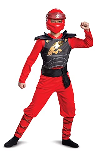 Disguise Lego Ninjago Kai Jumpsuit Classic Boys Costume, Red & Black, Small (4-6)