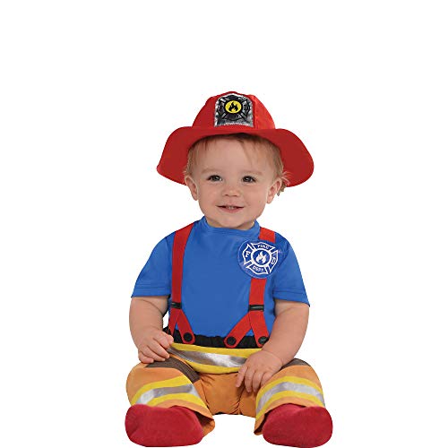 AMSCAN Baby First Fireman Costume for Infants, 6-12 Months, with Included Accessories