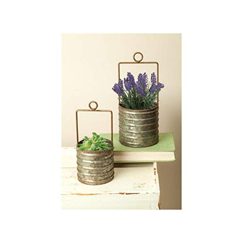 Manual IMIJMP Metal Mini Planter Bucket (Set of 2)