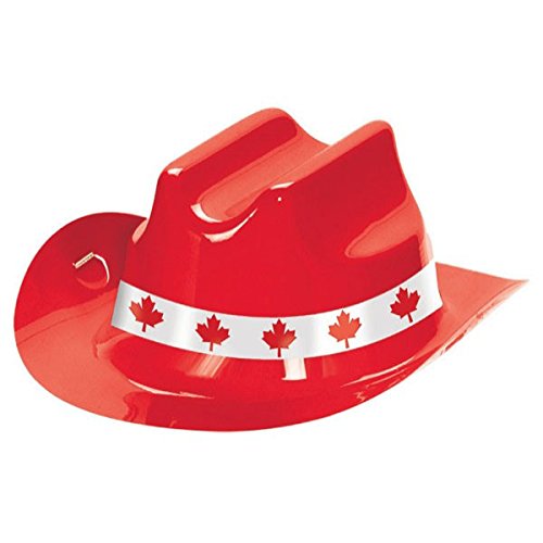 Amscan Party Supplies Mini Canada Cowboy Hat, 2" x 4 1/2", Multicolor