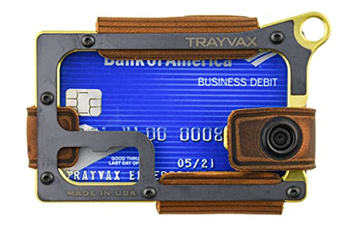 Trayvax Contour Wallet, 3.8-inch Length, Tobacco Brown, Brass, For Everyday Use, Card, Money Holder