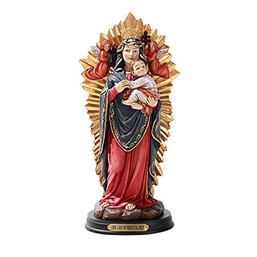 Pacific Trading Giftware Our Lady of Perpetual Help Statue Wood Base with Brass Name Plate