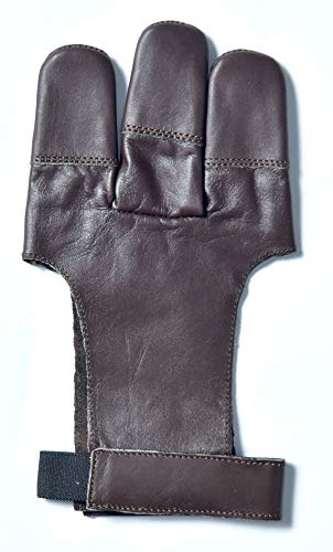 UNIVERSE ARCHERY Leather Archery Glove | Handmade Shooting Hunting Three Finger Gloves | Recurve Bow Archery Cow Hide Leather Gloves | Excellent Fitting