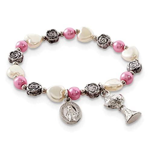 Creative Brands Autom First Communion Rose Bracelet (Pack of 4)
