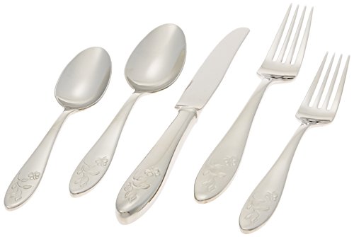 Lenox Butterfly Meadow 5-Piece Stainless Steel Place Setting, Service for 1, Silver - 803604