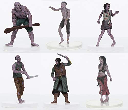 Role 4 Initiative Characters of Adventure - Zombies Party of 6 - Plastic Miniatures for D&D or Pathfinder