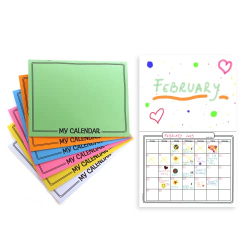 Hygloss Products Blank Calendar Books - Make Your Own Scrapbook - Assorted Bright Covers with White Pages - 12 Gridded Months - 8.5 x 11" - 100 Calendars