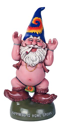 Pacific Trading Giftware Free Spirited Pot Smoking Happiness is Home Grown Garden Gnome Statue 10H