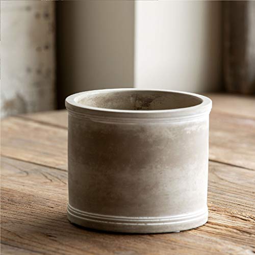 Park Hill Collection 5" Cement Spool Planter, Cement, Gray (Medium)