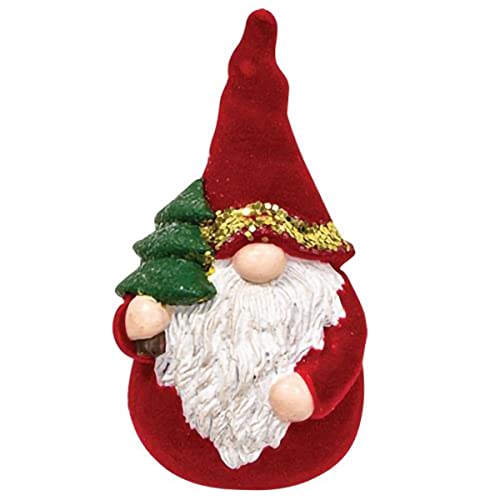 CWI Gifts Flocked Resin Santa Gnome Figurine for Men and Women, Home Decorative Collection