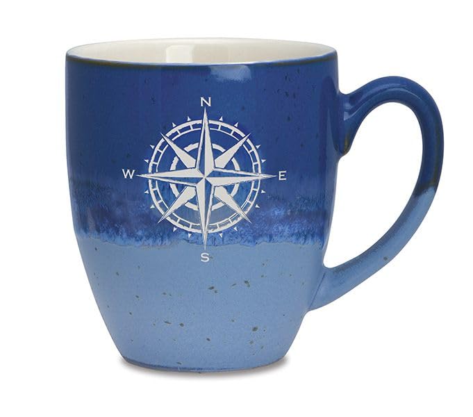 Cape Shore Freeport Coffee Tea Mug Cup, Compass Rose Gifts for Birthday Christmas, 16 Oz