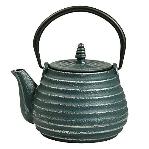 Frieling Teapot Cast Iron T√®bi√© Classic Green / Silver 0.8 Litres with Stainless Steel Strainer Japanese Style Handmade