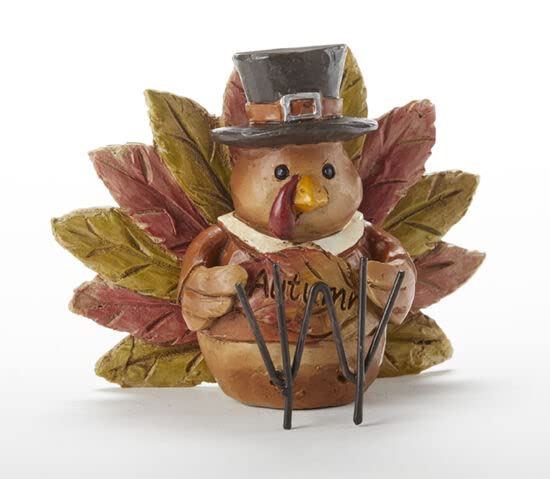 Delton Sitting Turkey Pilgrim, 3.5-inch Height, Resin