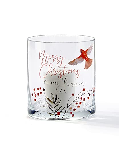 Giftcraft 683170 Christmas Cardinal Hurricane with Sentiment, Small,3.9 inch, Glass