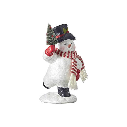 RAZ Imports 2021 Snowed in 12-inch Snowman with Tree Figurine