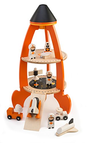 Tender Leaf Toys - Wooden Cosmic Rocket Play Set for Age 3+