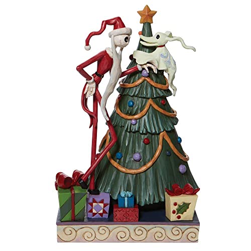 Enesco Disney Traditions Santa Jack and Zero with Tree Figurine