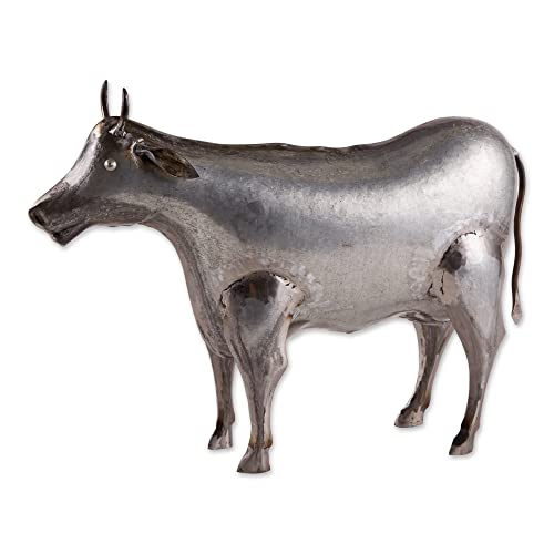 Sigma SLC Galvanized Cow Sculpture Cow, 17.25x4.5x12.25