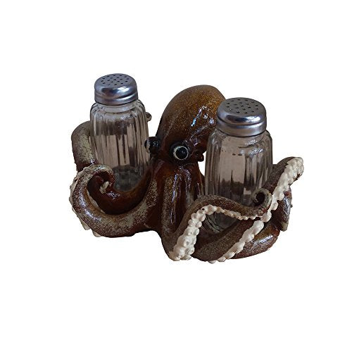 Comfy Hour Western Retro Collection 3" Octopus Salt and Pepper Bottle Holder, Polyresin