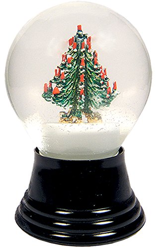 Alexander Taron Importer PR1404 Perzy Snowglobe, Medium Christmas Tree-5" H W x 3" D, 5" x 3" x 3", White