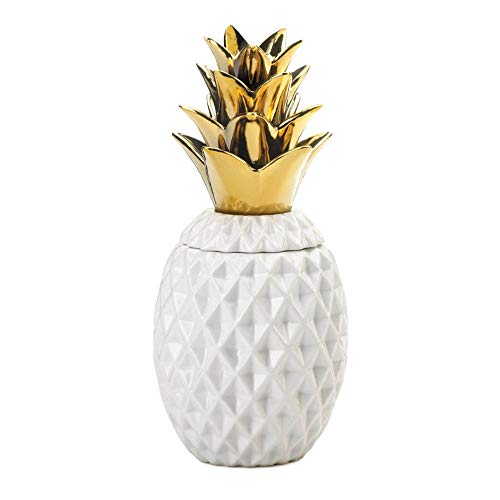 Sigma SLC Accent Plus Porcelain Gold Topped Pineapple Jar 6x6x13.5