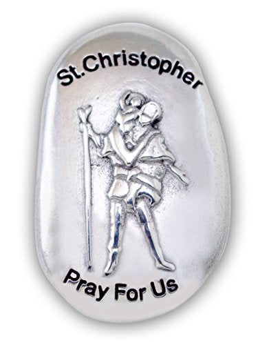 Cathedral Art St. Christopher Patron Saint Thumb Stone, 1-1/2 x 1 Inch, TS122
