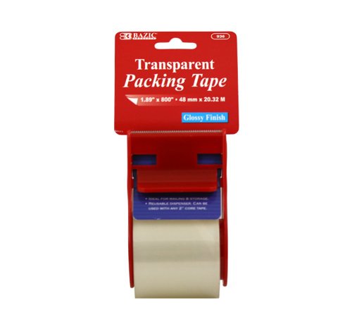 BAZIC 1.88" X 800" Clear Packing Tape w/ Dispenser