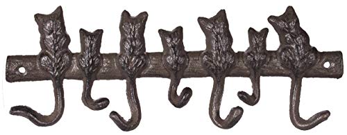 Ganz Cat Lovers Solid Cast Iron 7 Cat Tails Wall Hook