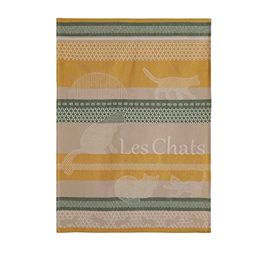 Coucke French Cotton Jacquard Towel, Les Chats, 20-Inches by 30-Inches, 100% Cotton