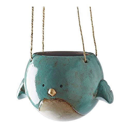 Kalalou Bluebird Hanging Planter Pot - Ceramic - 7" Diameter