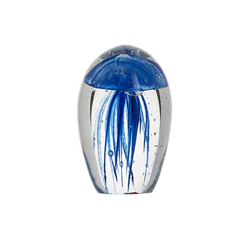 Beachcombers 2.75" Glass Blue Jellyfish Paperweight