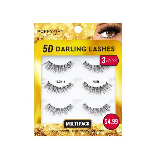Absolute New York Poppy & Ivy 5D Darling Lashes - 3 Pairs (Rakel)
