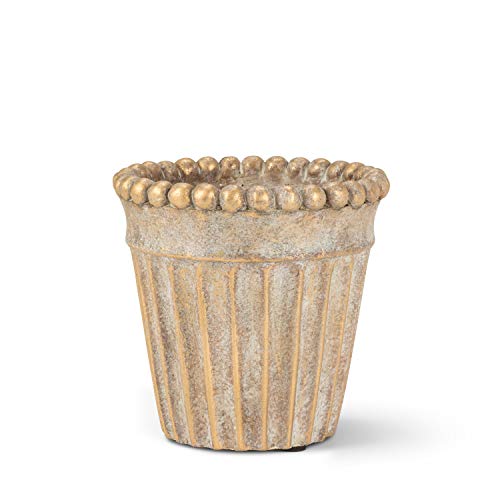 Abbott Collection  27-CATANIA-640-XS Extra Small Metallic Ball Taper Planter, Gold