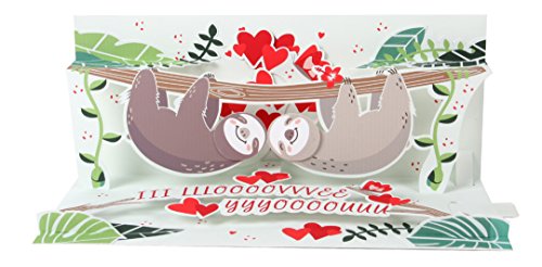 Up With Paper Pop-Up Panoramics Greeting Card - Sloth Looooove