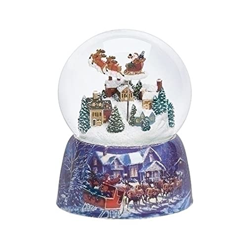 Roman 134734 Musical Santa Over Town Dome with Decal Base, 6.5-inch Height