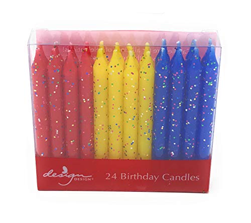 Design Design Inc, Candle Birthday Primary Shimmer, 24 Count
